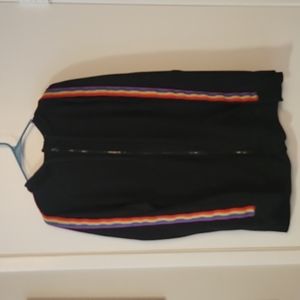 Torrid size 3 black jacket with rainbow stripped sleeves